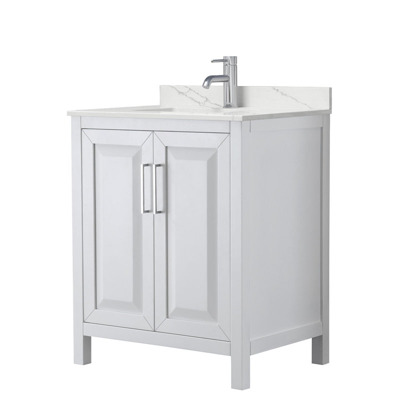 Daria 30'' W Vanity, White Quartz, White, Polished Chrome