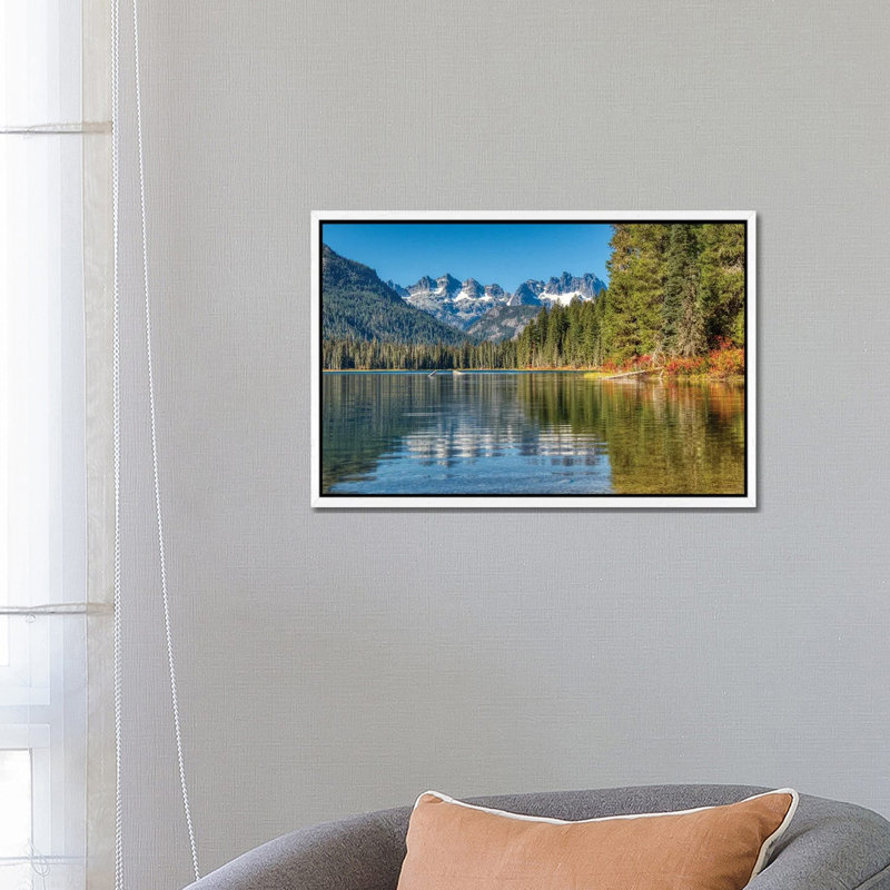 USA, Washington State Cooper Lake in Central Washington, Cascade Mountains reflecting in calm waters 1 Piece Wall Art on Canvas