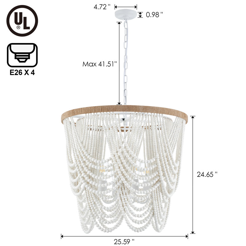 Leny 4 - Light Dimmable Tiered Chandelier
