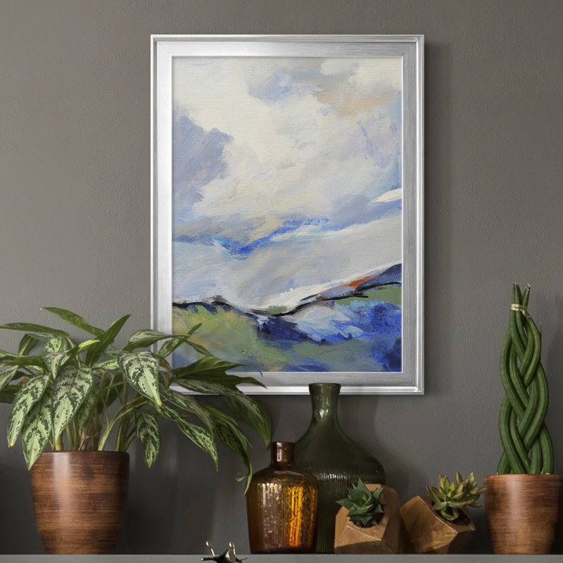 Autour des nuages III - reproduction d'art sur toile, Toile encadrée argentée, H 22,5 po x l 30,5 po x P 1,5 po