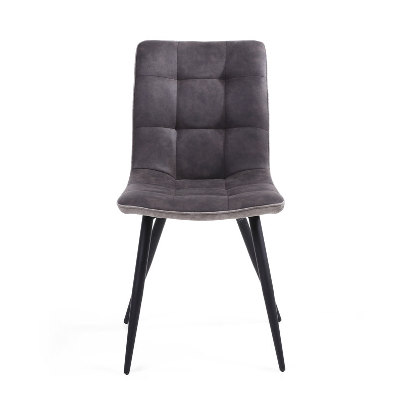 Tahmid 49cm H Tufted Upholstered Side Chair, Dark Grey