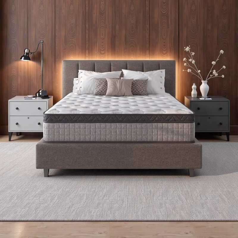 Assembled in USA - 12" Full Diamond Innerspring Hybrid Mattress with Cooling Gel Memory Foam for Pressure Relief & Motion Isolation, CertiPUR-US & Oeko-TEX Certified