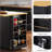 53inch Large Kitchen Island with Drop Leaf, Power Outlet, and Ample Storage, Rolling on 5 Wheels-1618949743