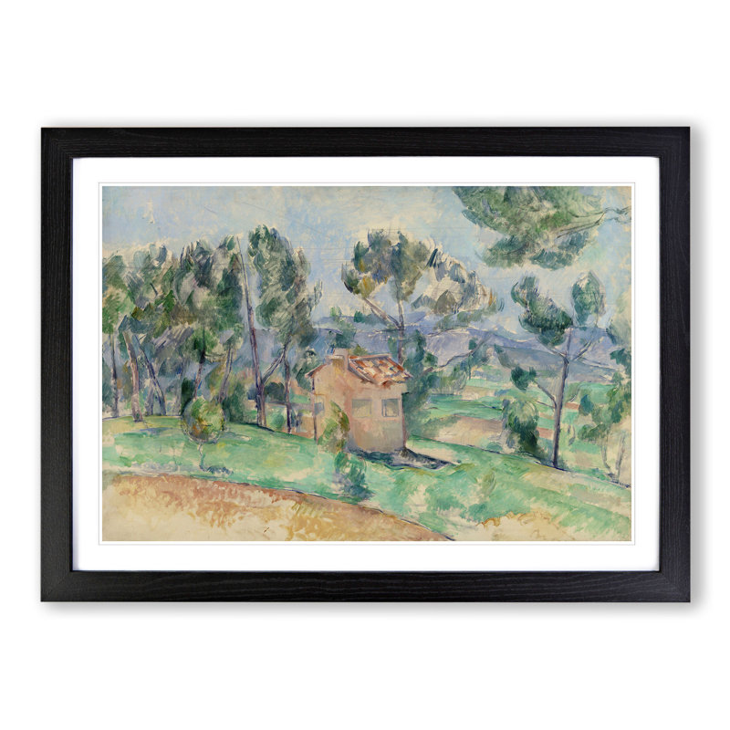 Hunting Cabin in Provence by Paul Cezanne - Picture Frame Painting, Black Framed, 27cm H x 36cm W x 2cm D