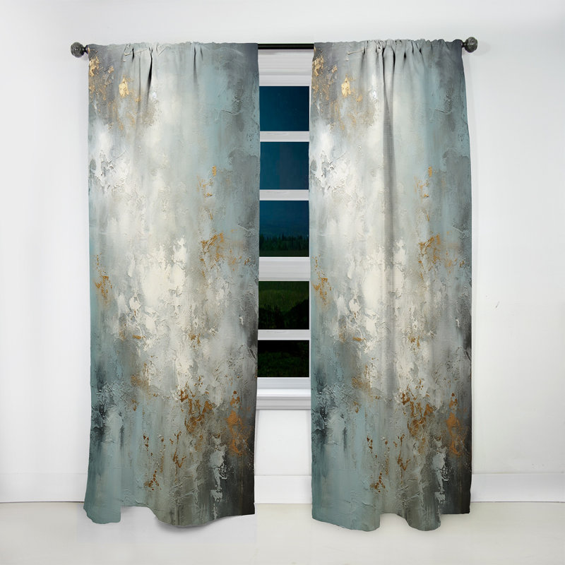 Einya Minimalisme gris lunaire Surface V - rideau de velours moderne - obscurcissant - 1 panneau, L 52 po x L 84 po