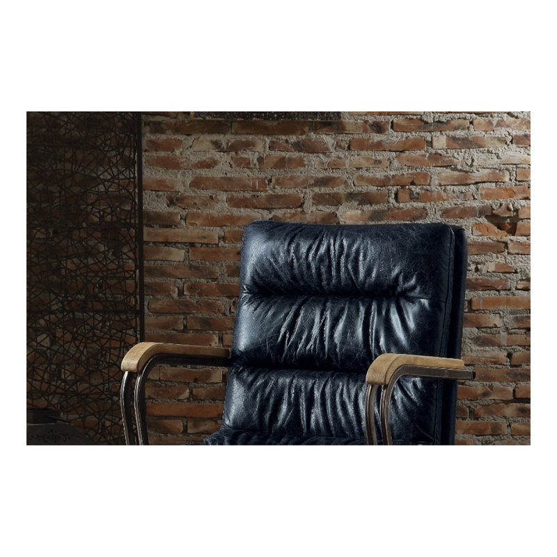 Will Swivel Leather Rolling Executive Office Chair, Black