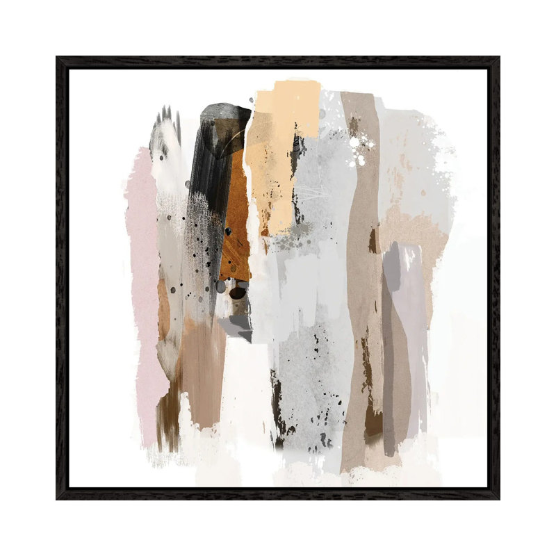 Fragments I by Roberto Moro - Painting on Canvas, Black Framed, 45.72cm H x 45.72cm W x 3.81cm D