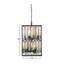 Lustre rectangulaire à 8 lumières de style bougie avec accents de cristal Alrick