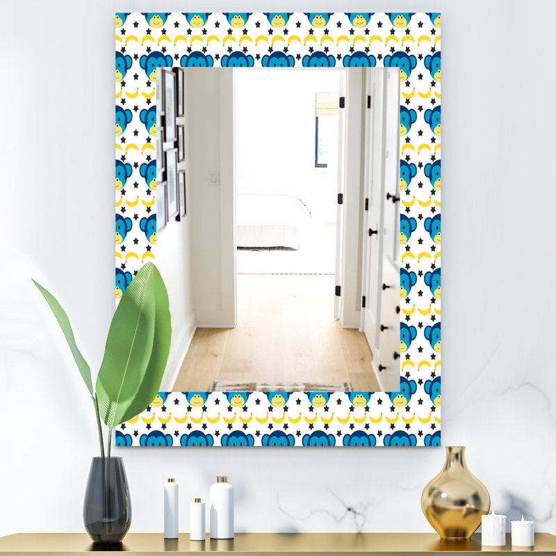 Miroir de salle de bain/meuble-lavabo doodle singe, H 39,4 po x l 29,5 po