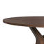Ensemble de salle à manger Leana 5 pièces, hauteur standard, en noyer - Table ronde et quatre chaises en tissu bleu denim-23785228
