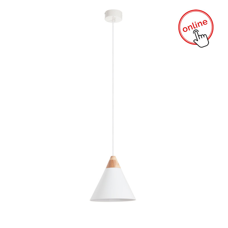 Aaruhi 1 - Light Cone Pendant, 59.06cm H x 7.87cm W x 7.87cm D, White
