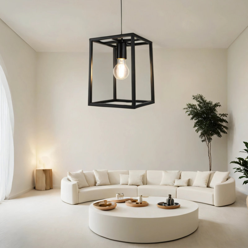 Luminaire suspendu noir à une tête
