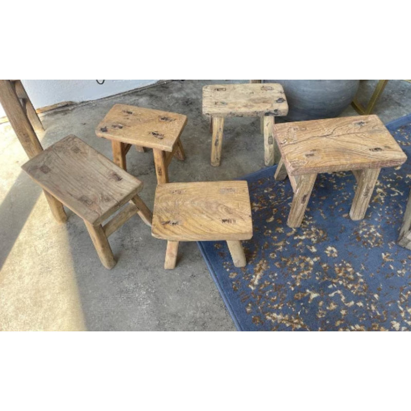 Tabouret d'appoint en bois massif Abhirup