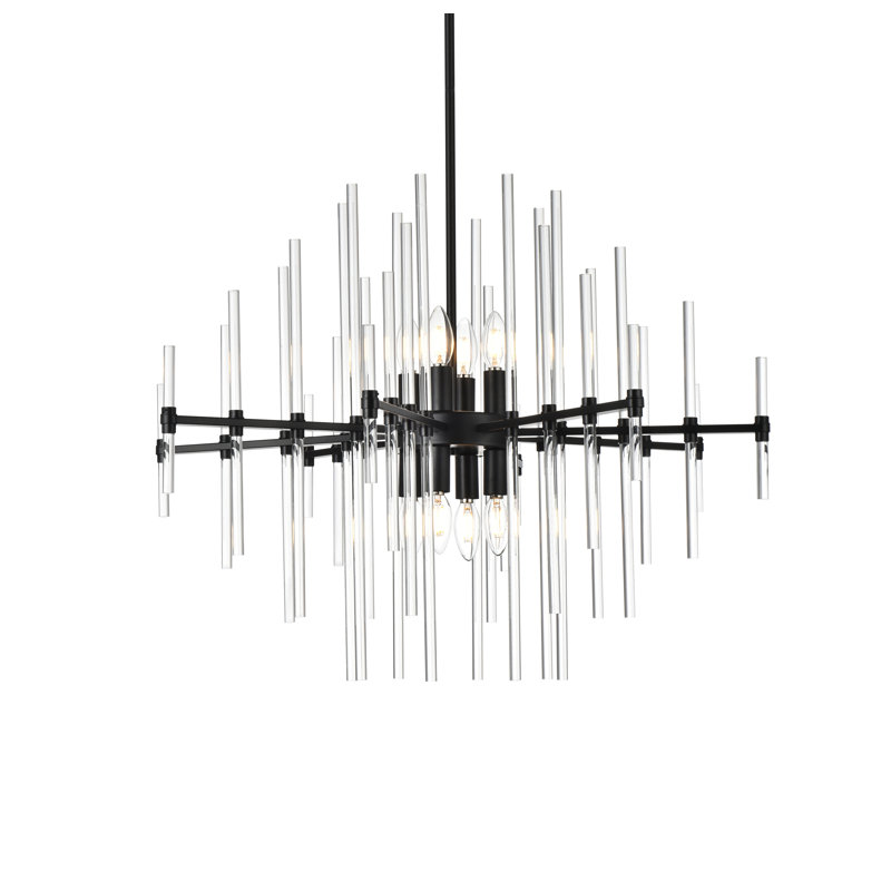 Francene 8 - Light Unique/Statement Pendant, Black