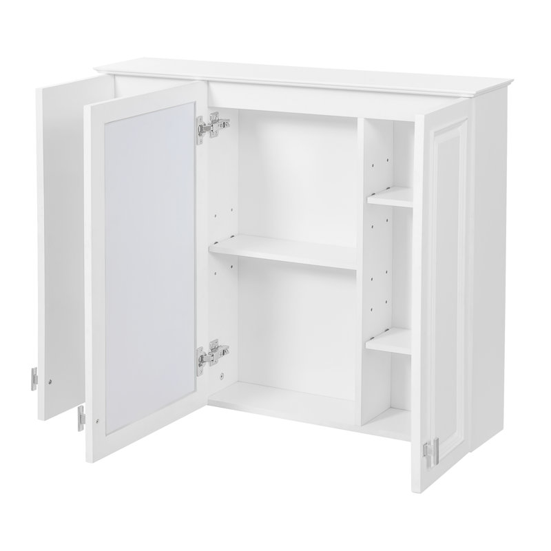 Armoire à pharmacie murale avec porte miroir et tablettes réglables