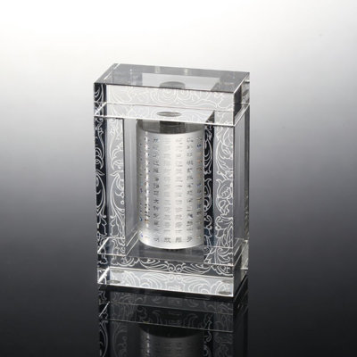 LIULI 3.54"H Crystal Prayer Wheel | Living in Peace (Special Edition)