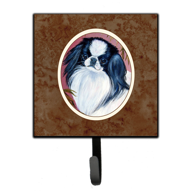 Organisateur de clés murales avec crochets clés french bouledogue Pelin, Brun/bleu/rose, Épagneul japonais