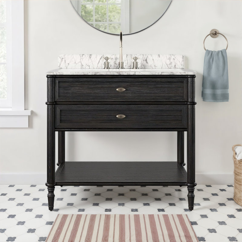 Susie Adelene Mulry Single Vanity-Satin Veneer, Satin Black Veneer