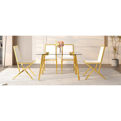 Dining Table Sets(must Include Both Table And Chair), Glass Metal Modern Home Dining