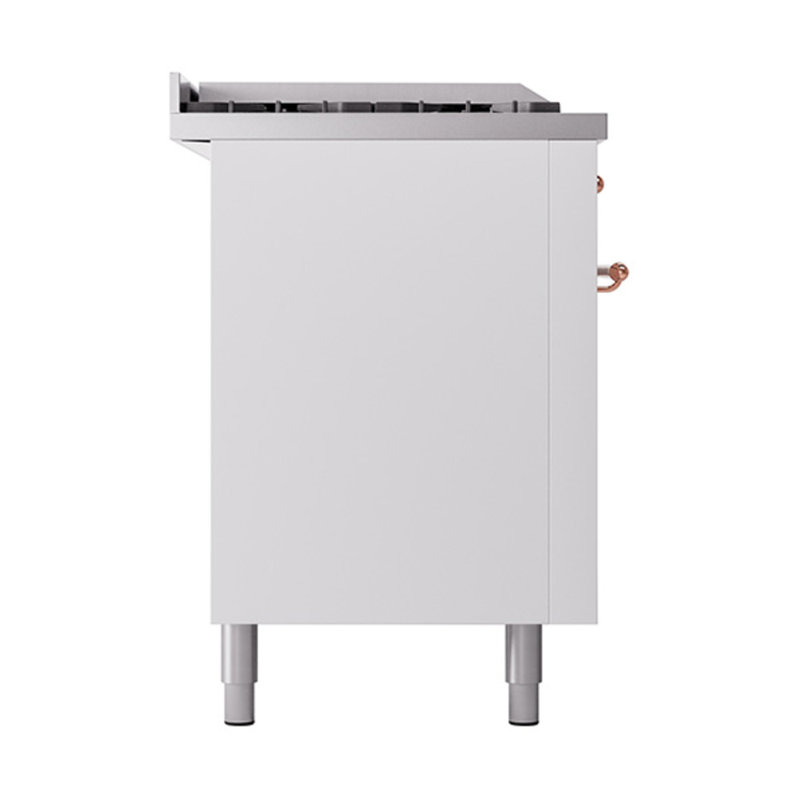 ILVE Nostalgie II Noblesse 60 po à 2 brûleurs, plaque chauffante, plaque de cuisson française, Blanc / Cuivre