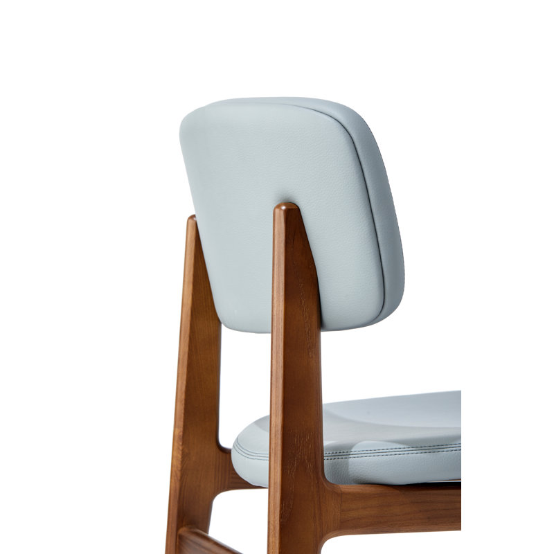Chaise rembourrée en bois de frêne Paros, Gris