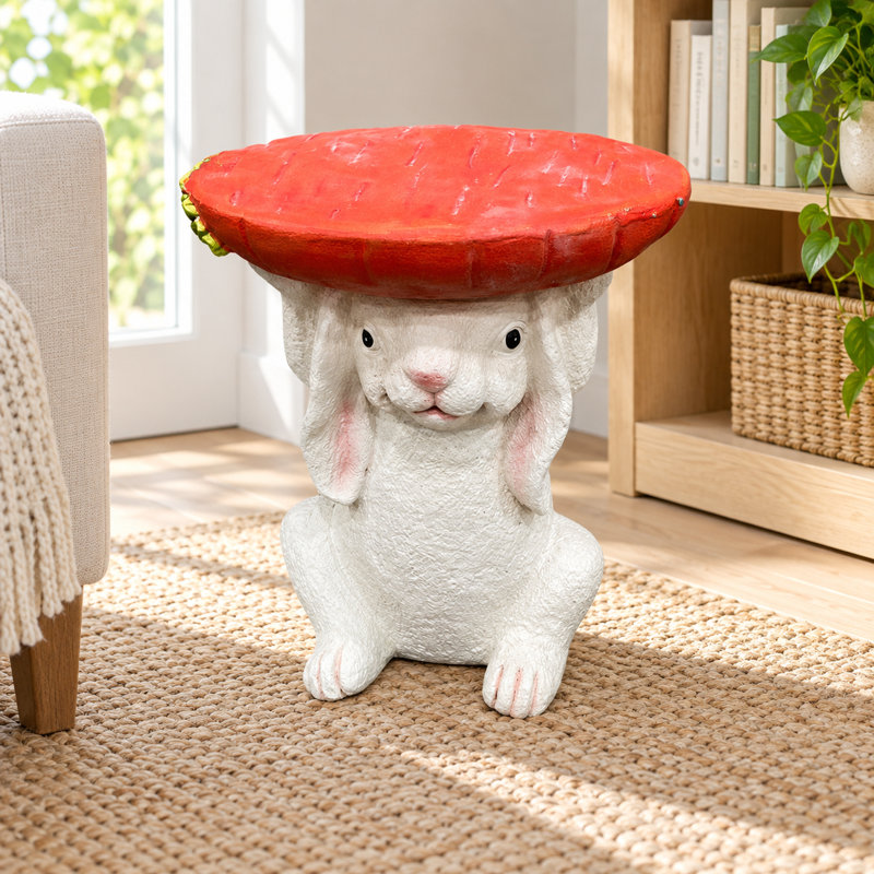 Table d'appoint pour lapin avec plateau de carottes