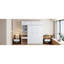 Grand lit mural blanc avec bureau et rangement intégrés, idéal pour les petits appartements, conception peu encombrante, support de matelas confortable, espaces compacts en contreplaqué, matériaux
