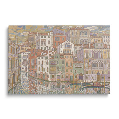 Venice Canal Painting Print on Canvas - 24x36"