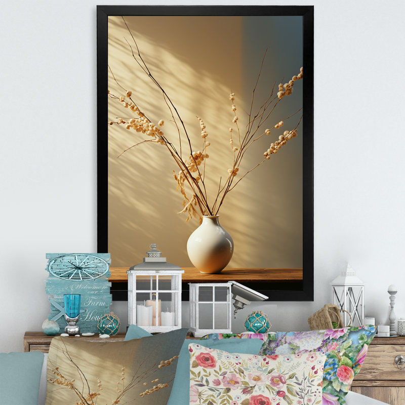 Essence silencieuse de l'élégance sur toile, H 20 po x l 12 po x P 1 po, Cadre photo noir simple