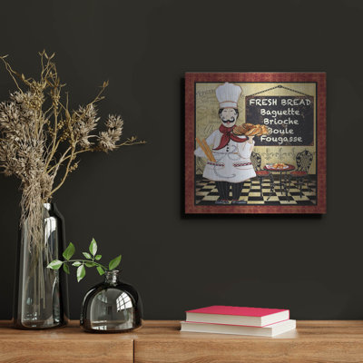  'Bistro Chef A' by Jean Plout Metal Wall Art, 12" x 12"