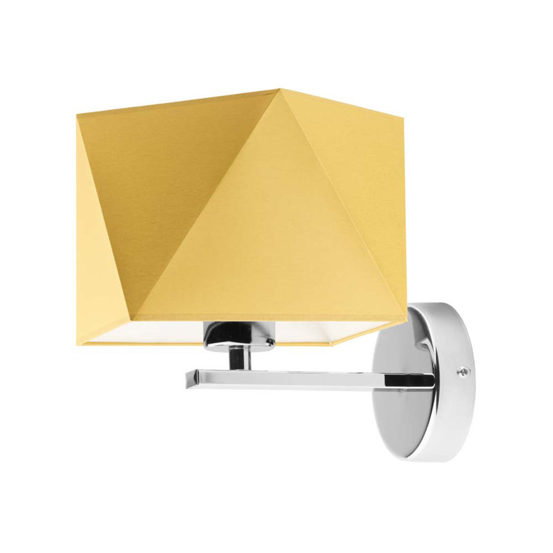 Ayaina Steel Armed Sconce, Chrome, Mustard
