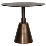 Sunbury 34-Inch Round Aluminum Oil Brass Finished Pedestal Base Bistrotable