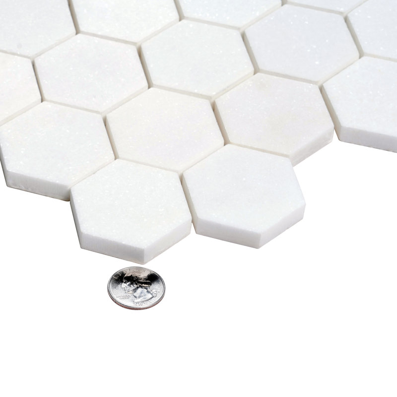 Nubes 12 x 12 Thassos Honed Marble Mosaic Hexagon Tile (4.83 Sq Ft/Case) - 5 Pack