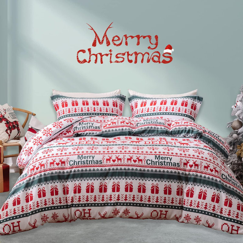 Ensemble de housse de couette en microfibre de satin de coton, Queen Duvet Cover + 2 Queen Shams