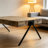 27.5'' W Solid Mango Wood and Iron Rectangular Coffee Table with V-Shaped Legs