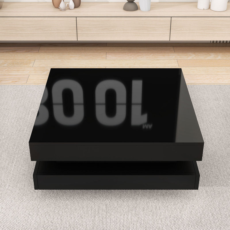 Table basse avec lumières DEL, Noir