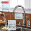 Robinet de cuisine en nickel brossé avec douchette extractible Leland, robinet de cuisine traditionnel monotrou, Leland-2421739