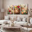 «Bull with Rose Wreath», ensemble de 3 reproductions d'art sur toile tendues-477731386