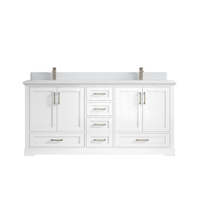 Esin 72'' Double Bathroom Vanity with Quartz Top
