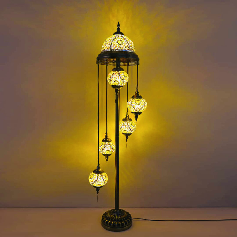 Beautiful Turkish Mosaic Stained Glass Floor Lamp