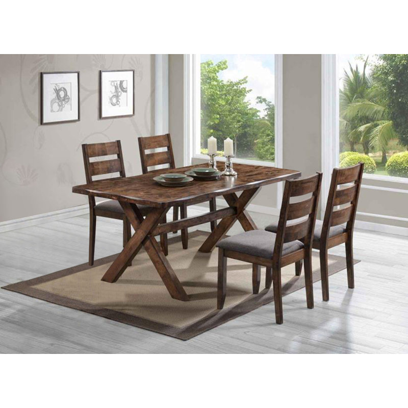 Earley 4 - Person Solid Wood Solid Wood Top Trestle Dining Set