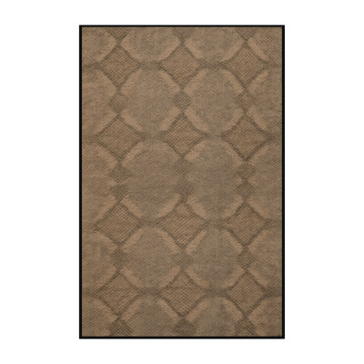 Tapis brun treillis lavable à la machine