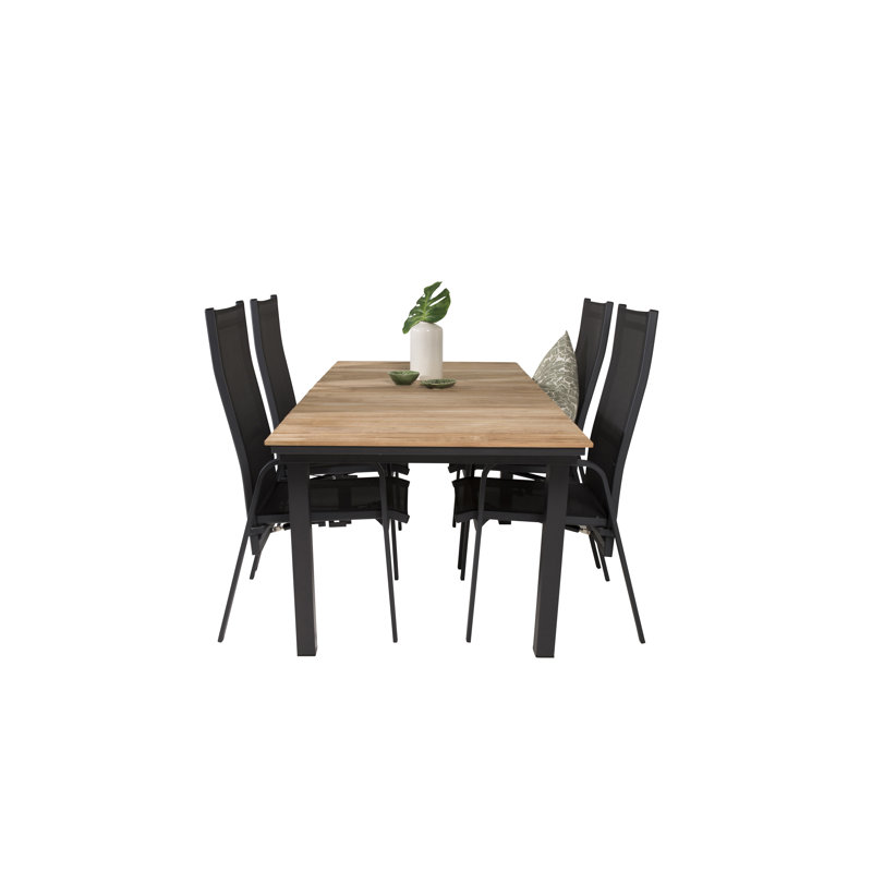 Anoki 4 - Person Teak Patio Dining Set with Extendable Rectangular Table