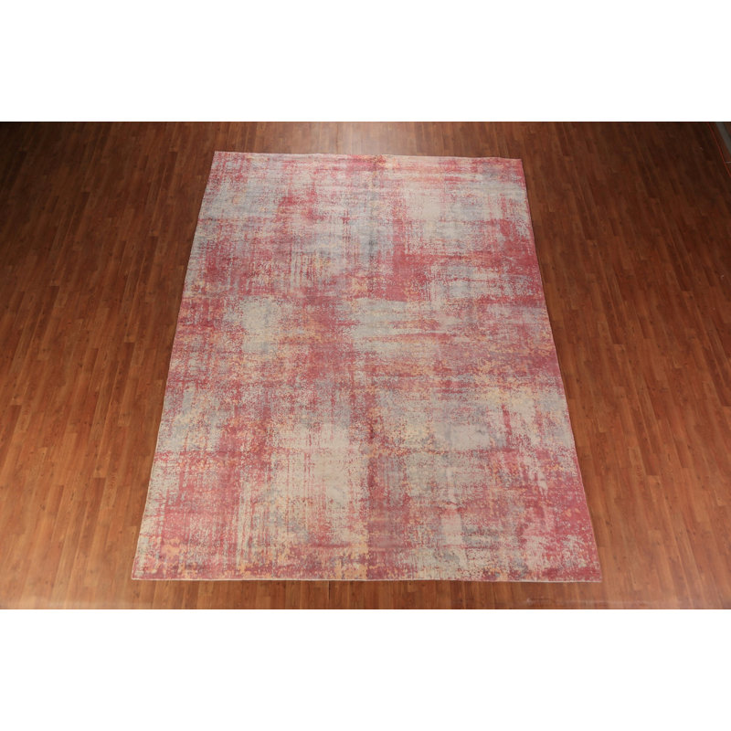 Tapis indien en laine à motif abstrait