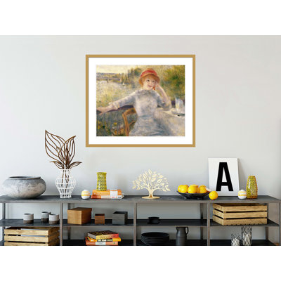 «Alfonsine Fournaise (1845-1937) at The Grenouillere» par Pierre-Auguste Renoir, impression giclée encadrée