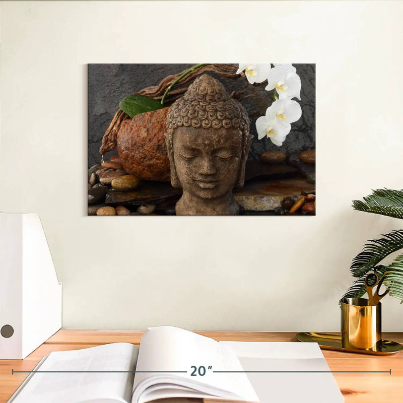 Adella Buddha Head Sculpture, 8" H x 12" W