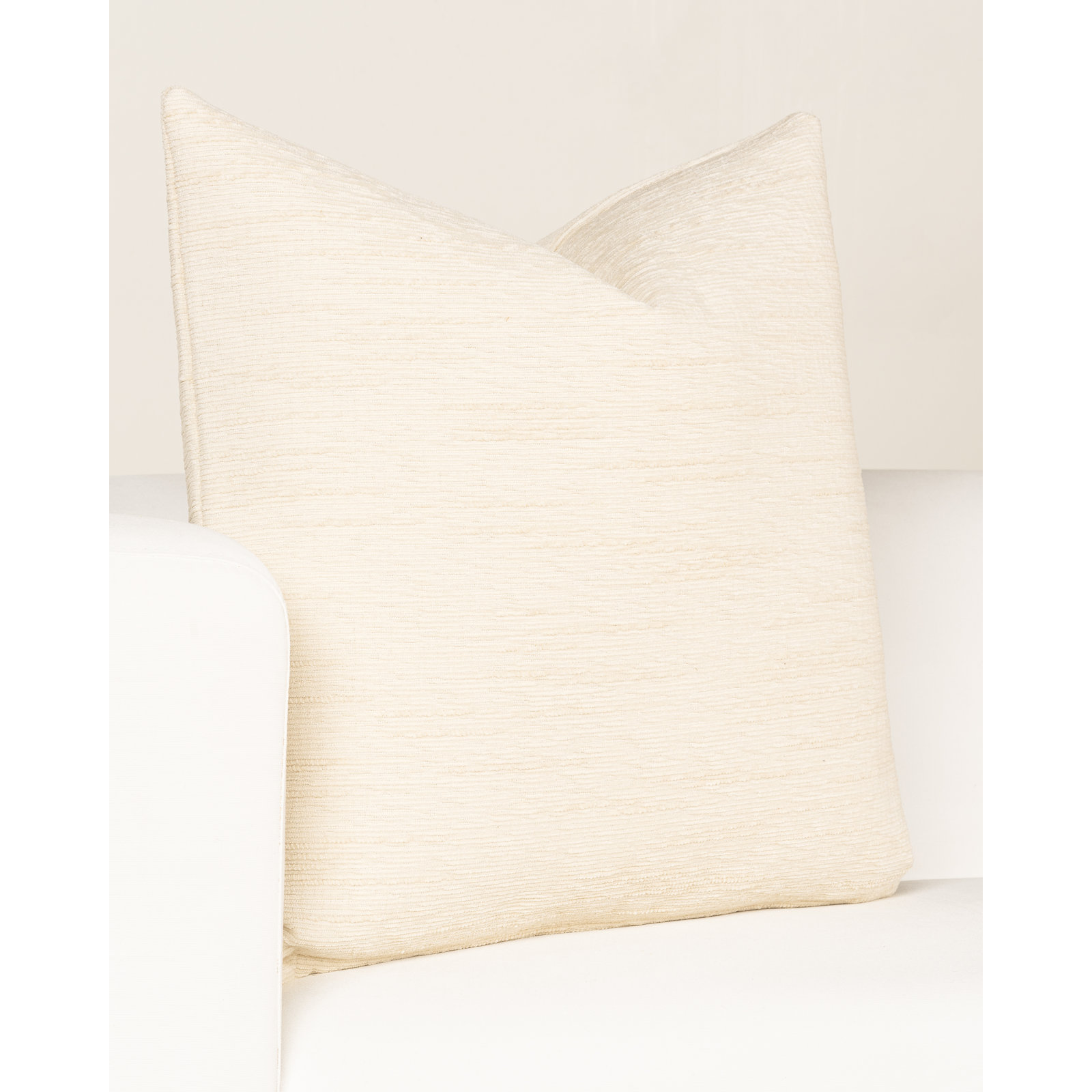 Haven Solid Accent Pillow, Cream, Polyester, Square 18"