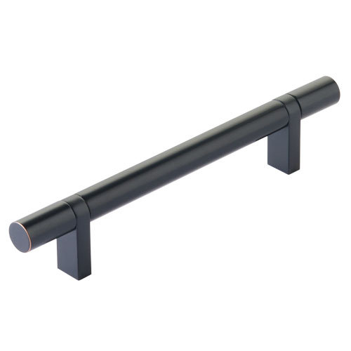 Emtek Select Cabinet Pull 3-1/2" C-C, Rectangular Bar Stem, Smooth Bar, Polished Nickel, 3.5"