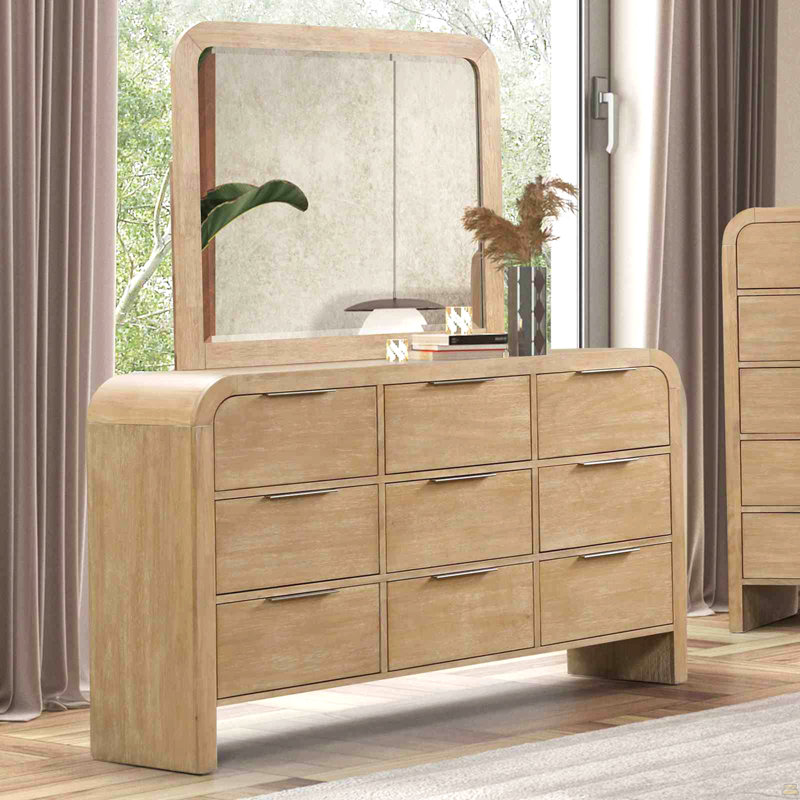 Poignées en métal en bois d'hévéa massif 1 pièce pour commode seulement 9 tiroirs