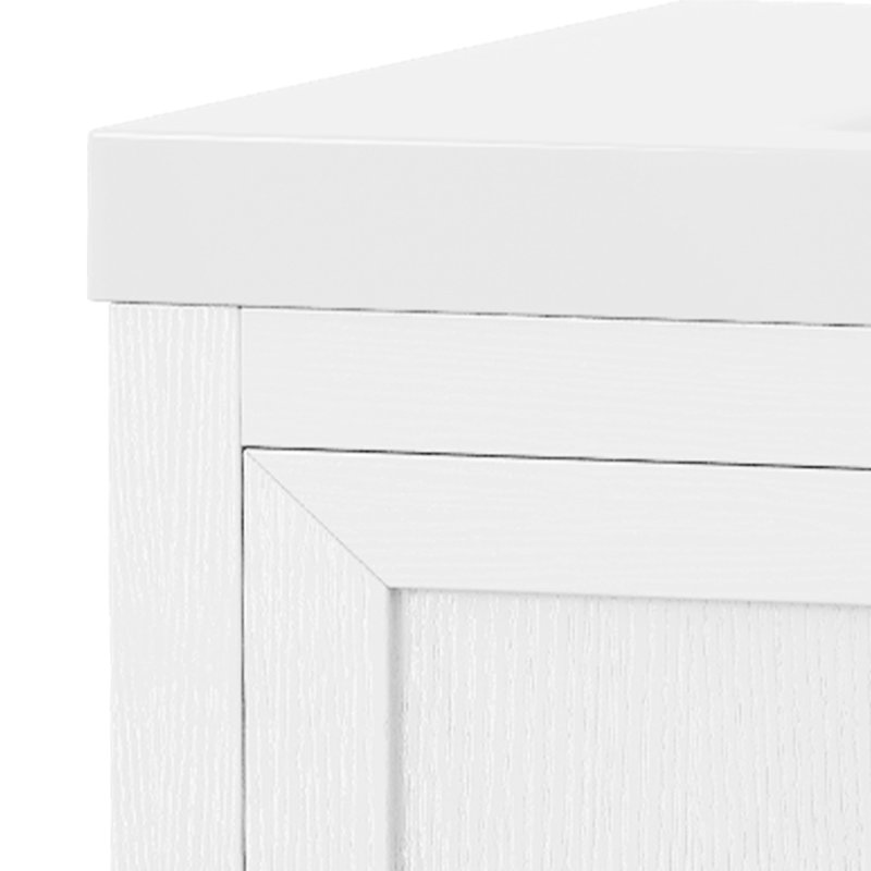 36'' Modern Single Bathroom Vanity Set With Resin Sink Top, White